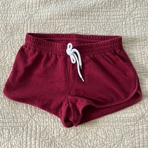 MOSSIMO SUPPLY CO comfy drawstring shorts, size XS in burgundy color. EUC!
